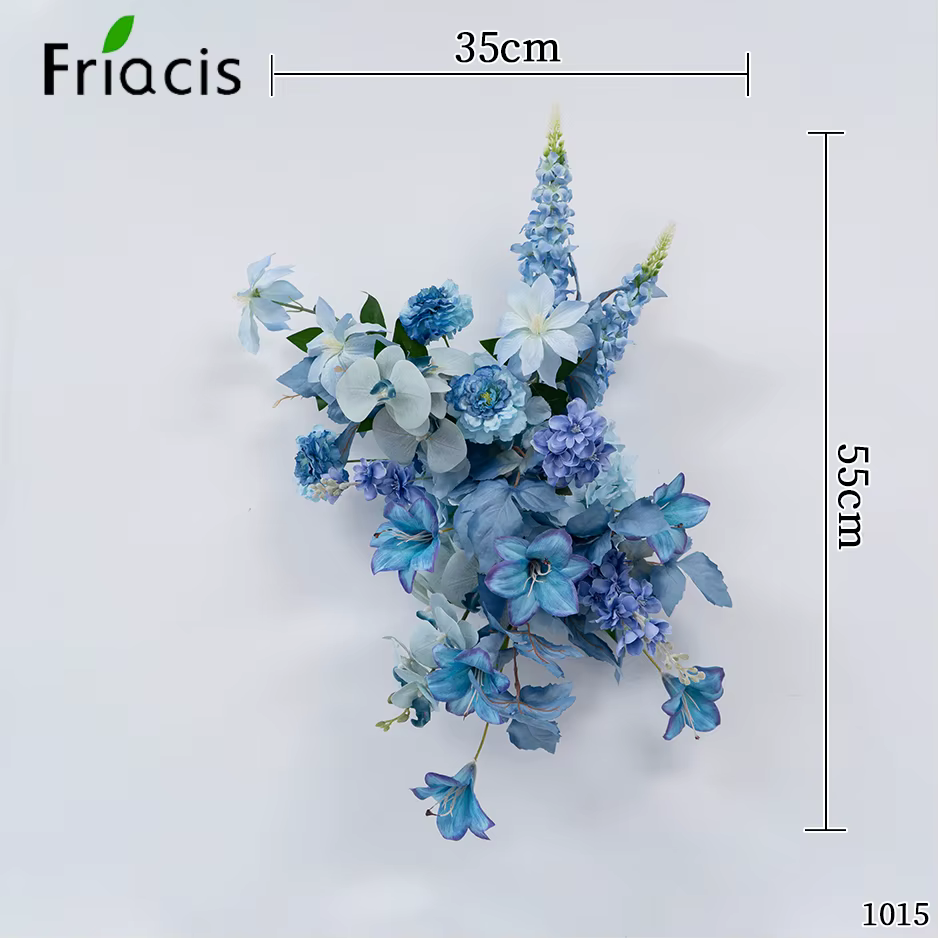 Nouvelles fleurs artificielles bleues, boule de fleurs de plomb de route, arrangement Floral, décora