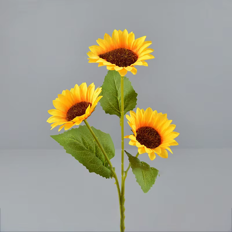 Bouquet de tournesol artificiel en soie, fausse fleur, Bouquets de mariage, centres de table, fête, 