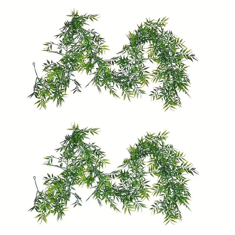 Plantes artificielles pour la décoration intérieure, feuilles de bambou artificielles de 1,8 m, guir