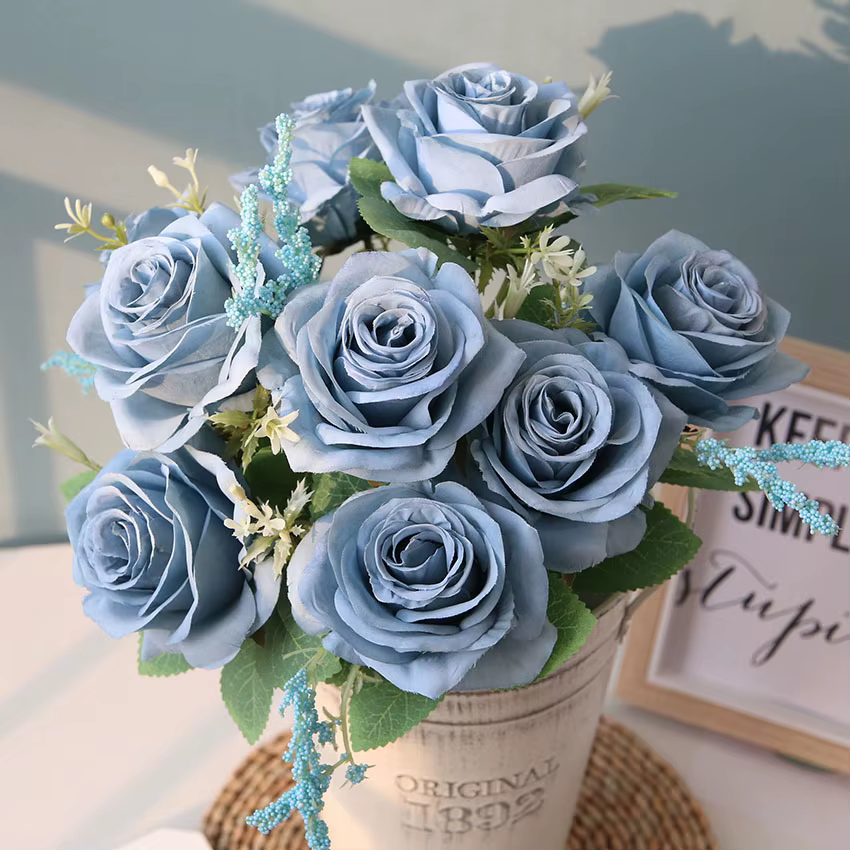 InjRose artificielle violette pour mariage, bouquet de fête, maison, jardin, salon, décoration de bu
