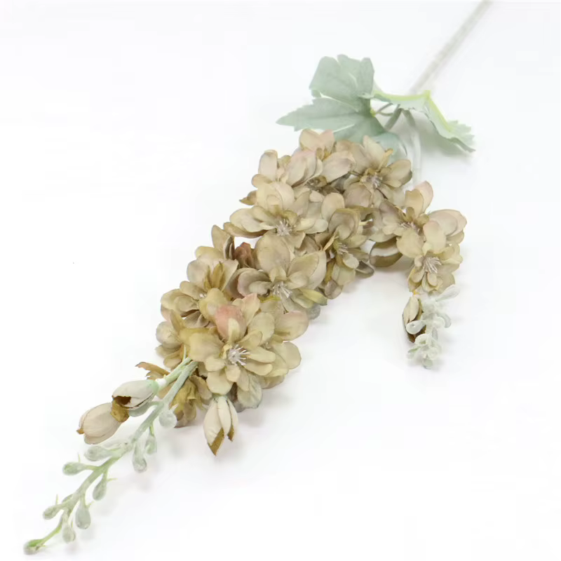 HMEOT 80cm 21 têtes de fleurs artificielles de delphinium longues, branche de plantes vertes, décora