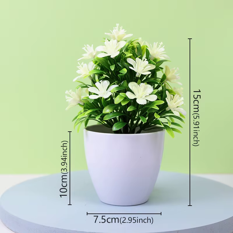 Fleurs artificielles cinq cuir chevelu prune, petites plantes en pot, arbre pouvant être placé à l'i
