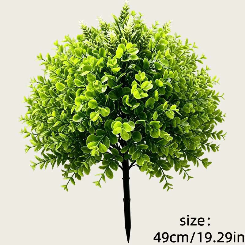 Plantes vertes artificielles sur piquet, fausses plantes vertes, arbustes en plastique pour la décor