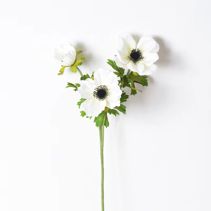 InjAnemone-Fleurs de coquelicot artificielles, fausses fleurs, décoration de la maison et du salon, 