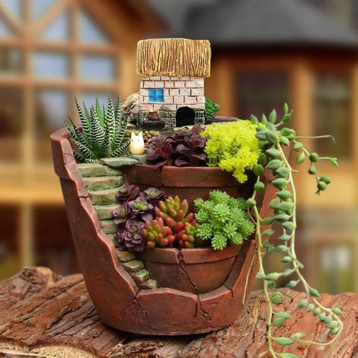 Pot de fleur succulent rond créatif nordique, pot succulent paresseux, plante succulente, mini pot d