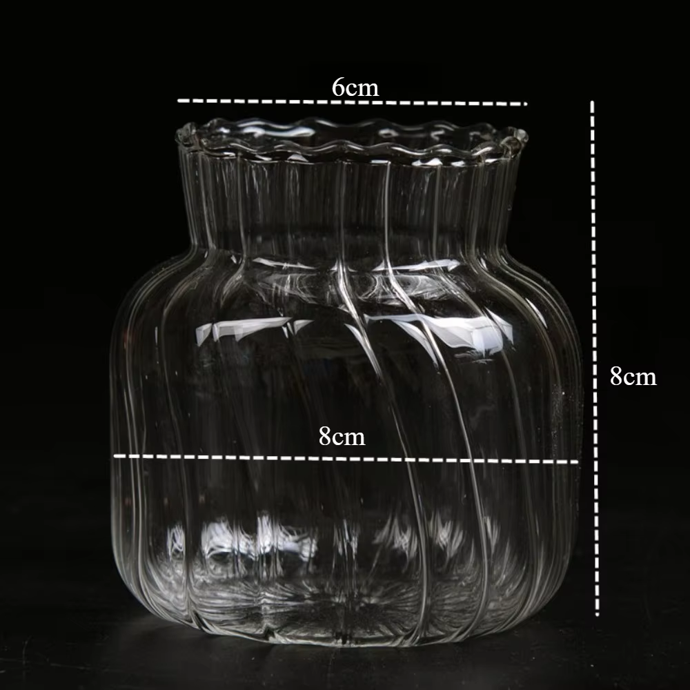 Vases transparents créatifs nordiques, en verre rayé, jardinière hydroponique pour la décoration de 
