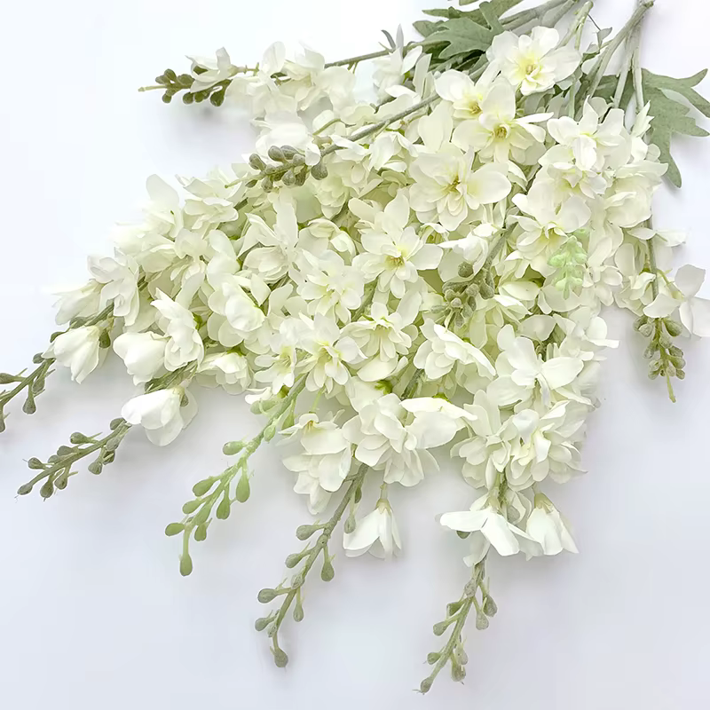 Branche de Fleurs Artificielles Delphinium Enge, Décoration de Maison, Matériaux Floraux de Mariage,