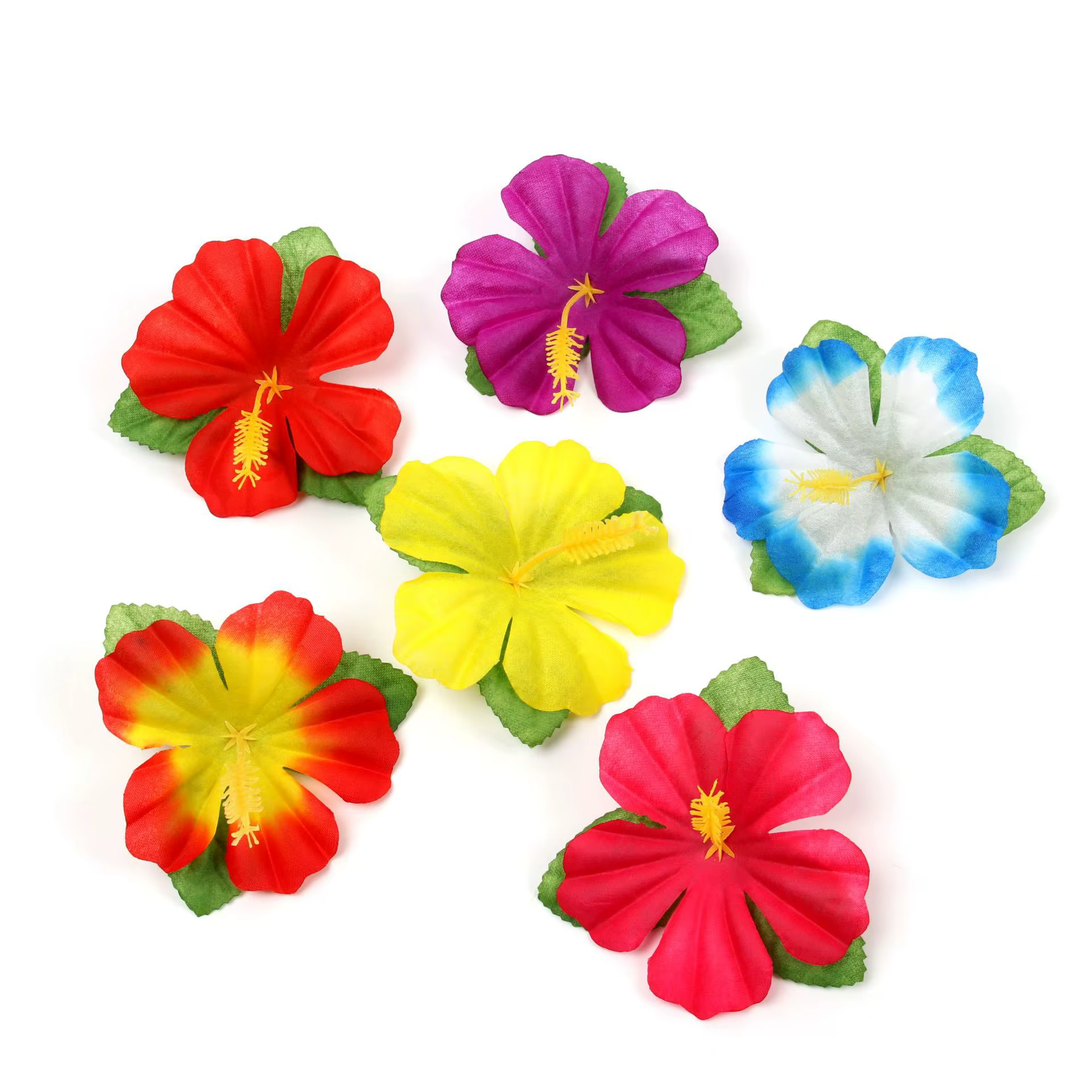 24/48 fleurs d'hibiscus artificielles, 6 couleurs, décoration hawaïenne pour loisirs créatifs, cadea