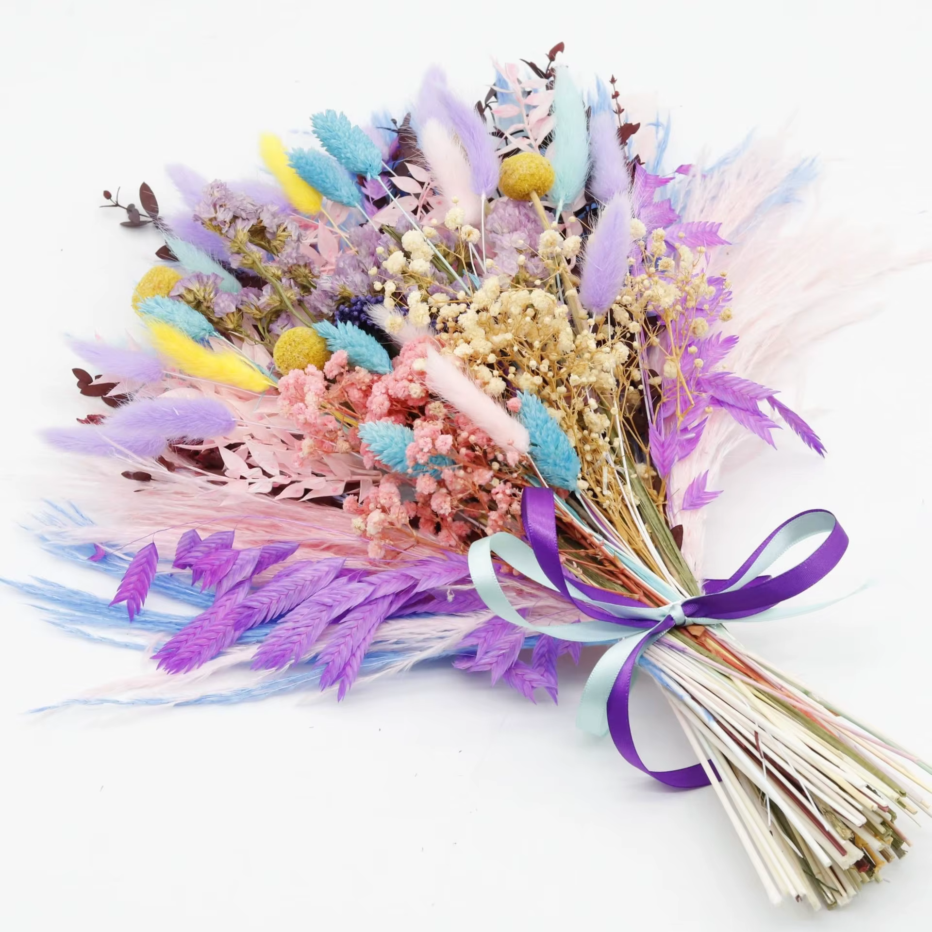 Bouquet de fleurs séchées de pampa colorées à faire soi-même pour mariages, décoration intérieure, p