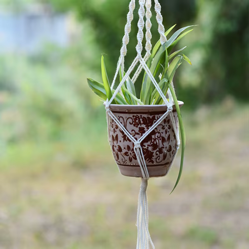 Porte-pot en macramé pour plantes, ULtressée en jute, panier artisanal
