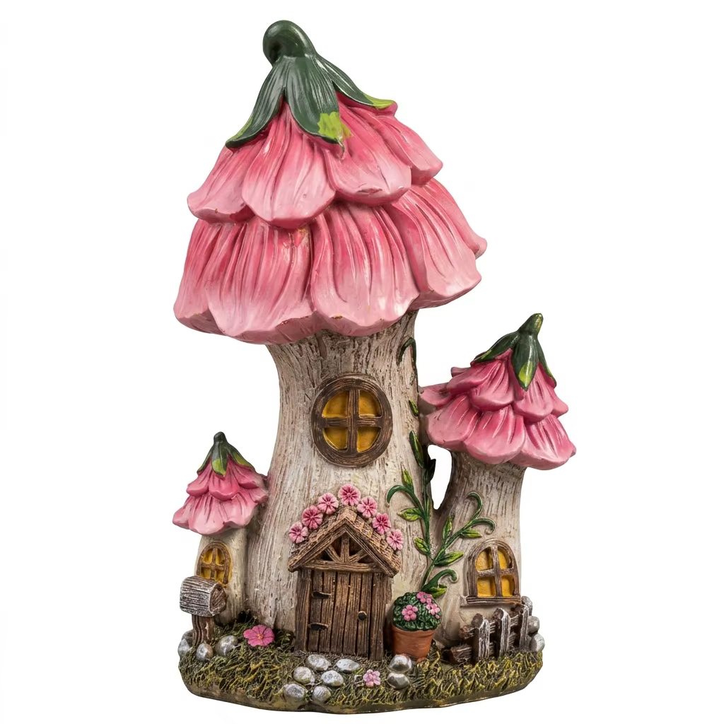 Ornement de maison champignon en résine, style conte de fées, simulation durable, décoration micro-p