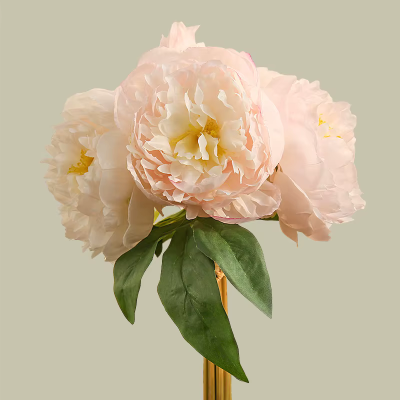 Ins Style-Bouquet de pivoines roses artificielles, fausses fleurs, décoration florale pour salon, vé