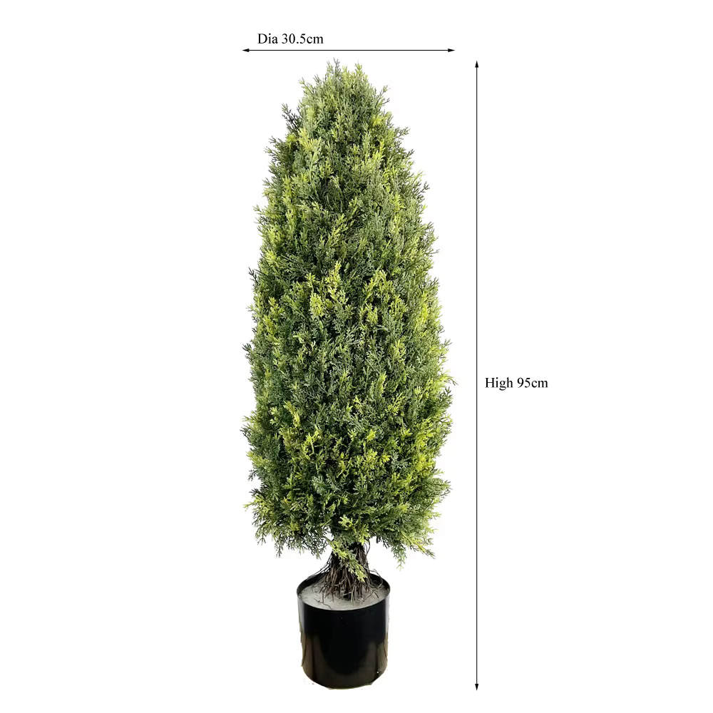 Plante de simulation artificielle, cône d'arbre de cèdre, cyprès, arbustes, plante verte en pot, déc