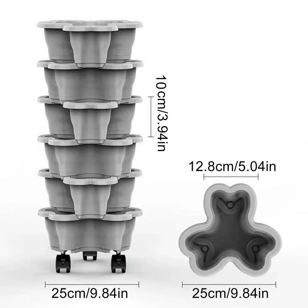 Tour de jardinage verticale empilable multi-niveaux avec roulettes mobiles pour la culture de fraise