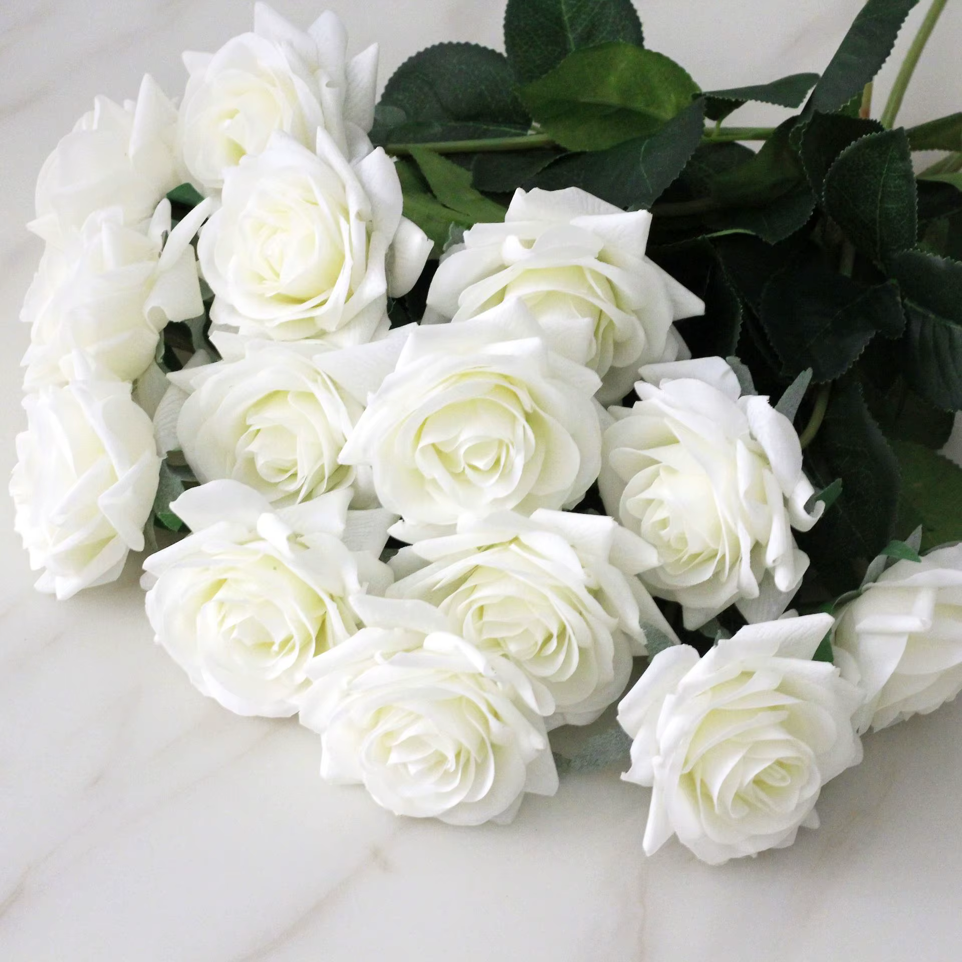 15 pièces de fleurs artificielles, décoration de roses en latex, décoration de la maison, roses au t