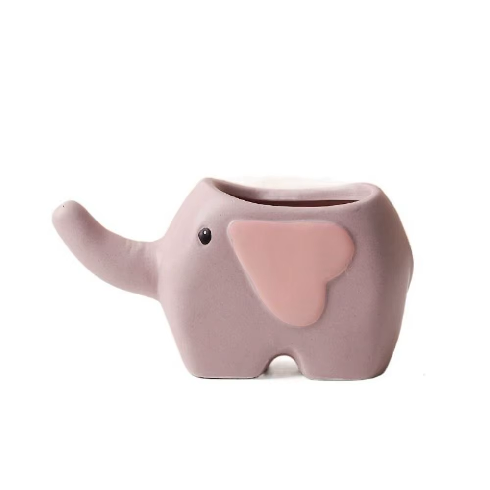 Pot de fleurs en céramique en forme d'éléphant, décoration de maison, dessin animé, vase pour plante