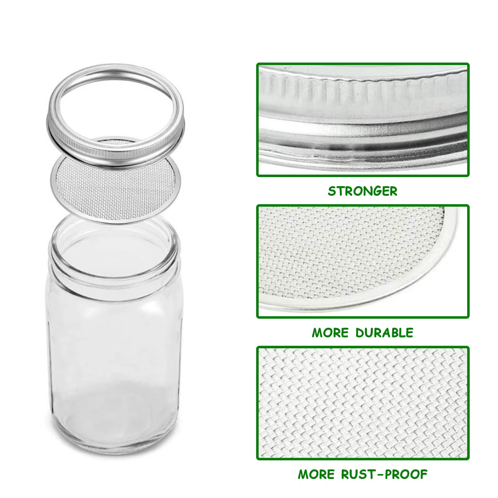 Kit de pot de germination de graines, Kit de culture de germes de haricots en verre Durable avec cou
