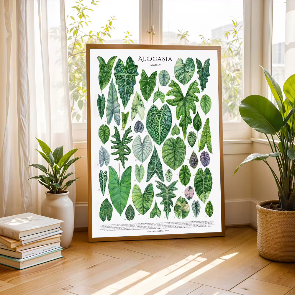 Impression d'art intérieur Feuilles botaniques vertes, Plantes d'intérieur, Nature, Toile murale, Dé