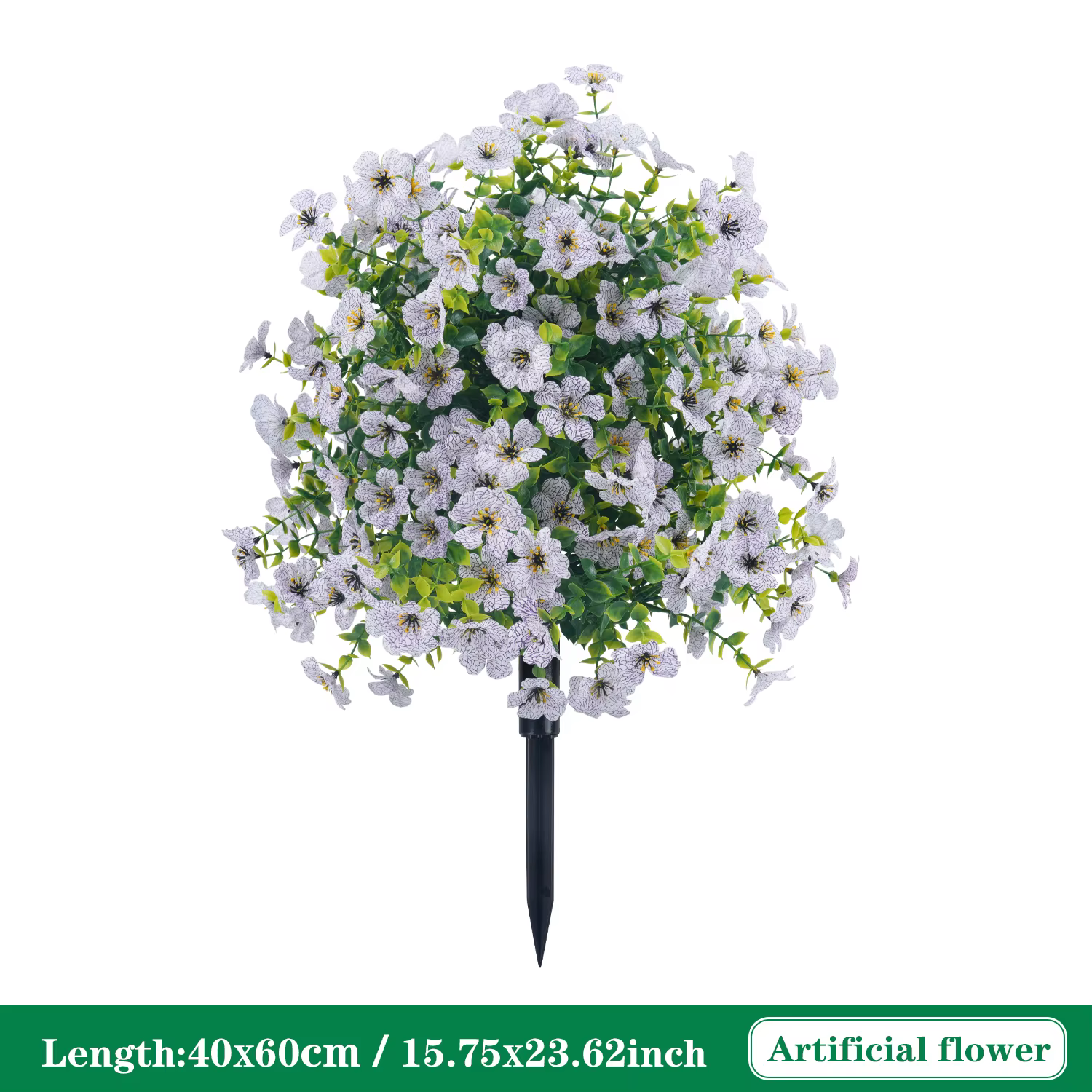 Uflower – fausses plantes d'extérieur avec piquet, fleur violette artificielle, plantes vertes, rési