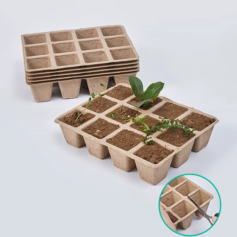 Plateau de pépinière à 12 trous, 5 pièces, pulpe biodégradable, plateau de semis de jardinage, jardi