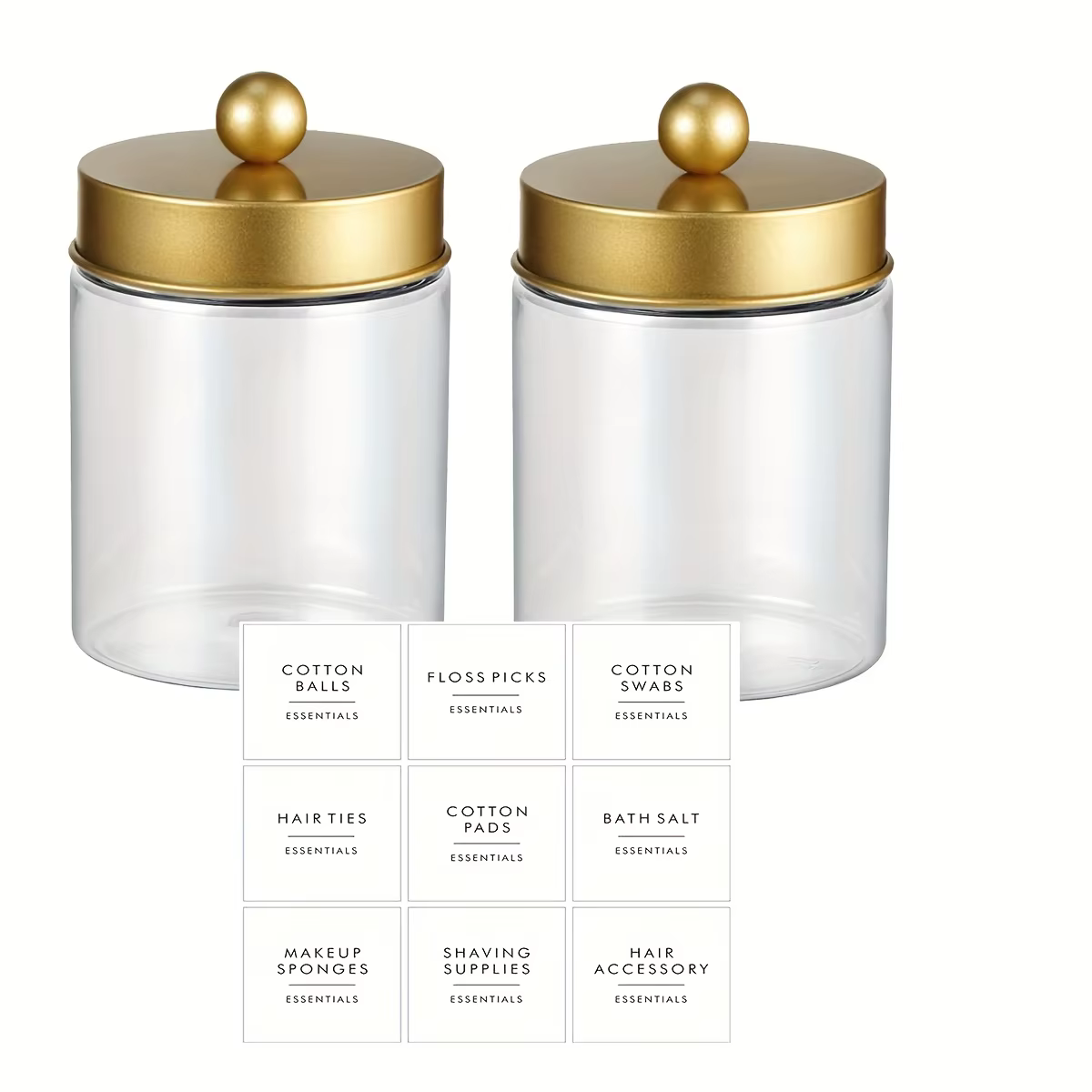 Distributeur de bâtonnets de coton - Pot en plastique de 8 oz pour rangement de maquillage sur compt