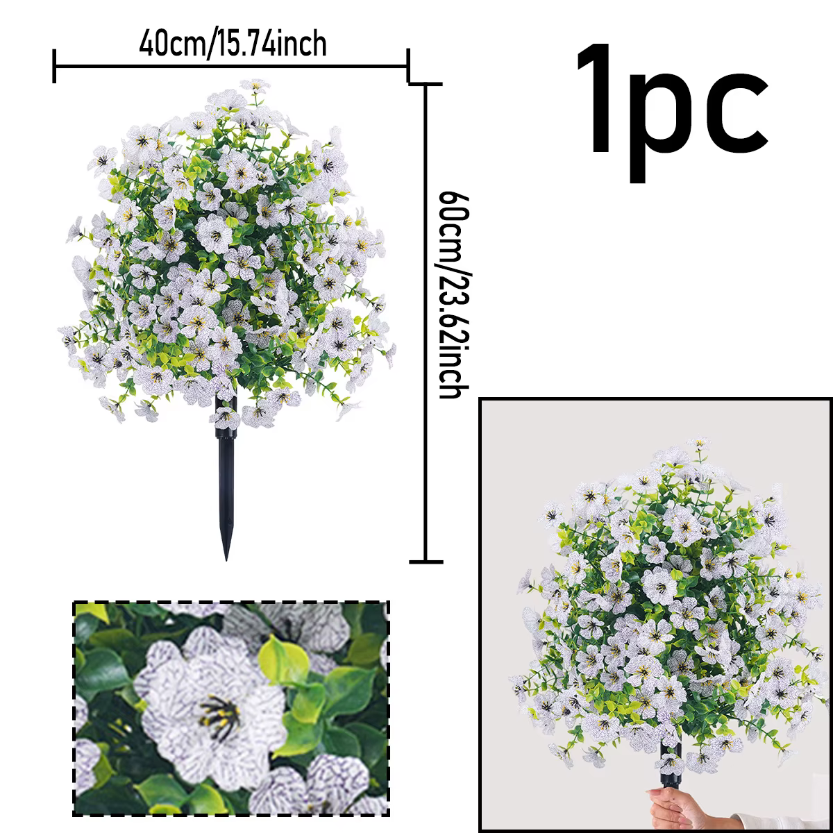 Fleurs artificielles d'extérieur résistantes aux UV, plantes et arbustes, fausses fleurs violettes a