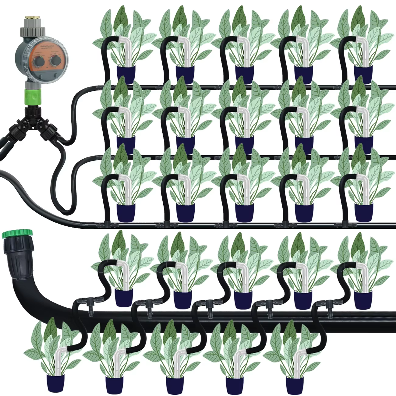 KESLA 50X flèche courbée transparente 1/4 ''4/7mm tuyau goutteur goutte à goutte émetteur économie d
