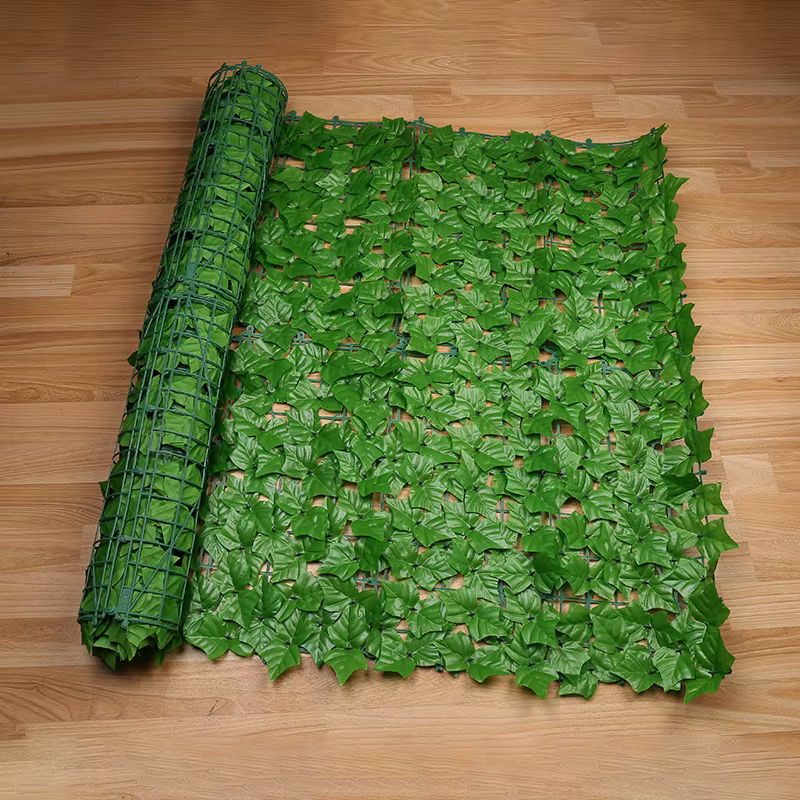 Panneaux de clôture à feuilles vertes artificielles 1M/3M, Faux écran de clôture de confidentialité