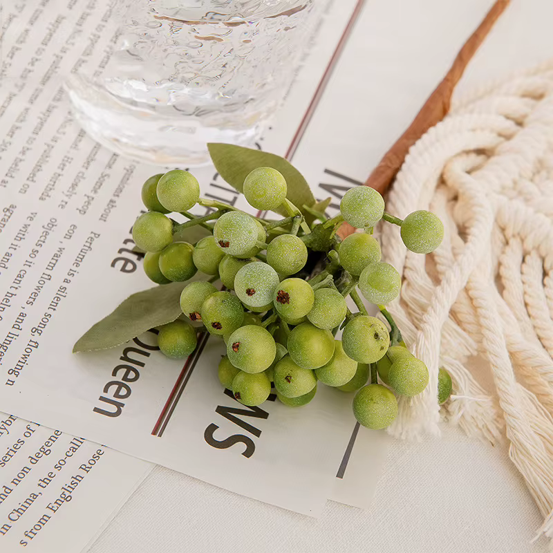 Branche de haricot vert pour décoration de maison, fruit Él, baie, jardin, arbre de Noël, bricolage,