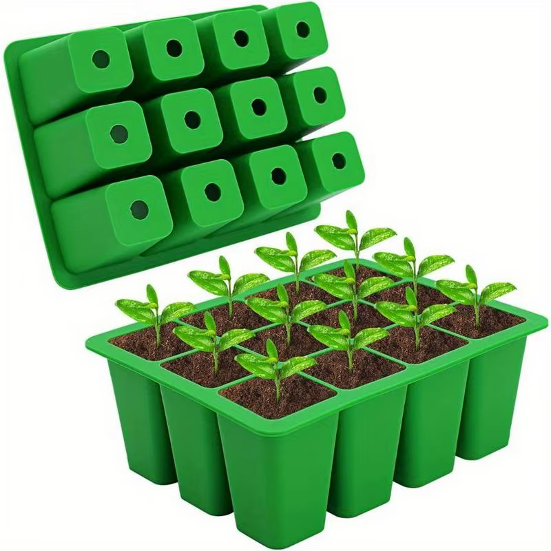 1 plateau de germination en silicone réutilisable pour la culture de semis et la pépinière