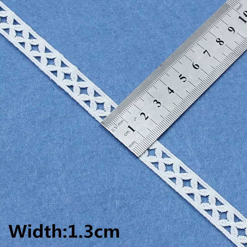 Rubans d'habillage en dentelle brodée en coton blanc de haute qualité, 5Yards, tissu, matériaux arti