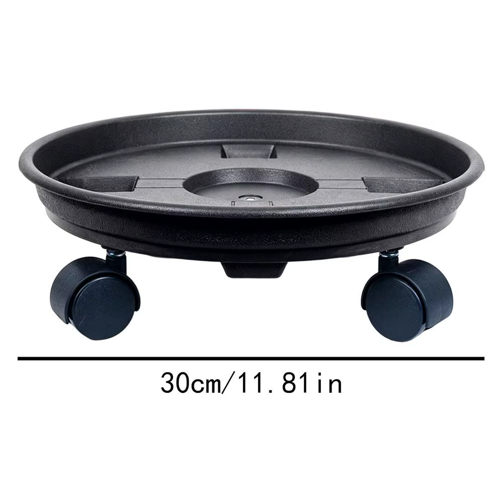 Support de plante mobile 30/33 cm avec roulettes, base de pot de fleurs ronde en plastique, plateau