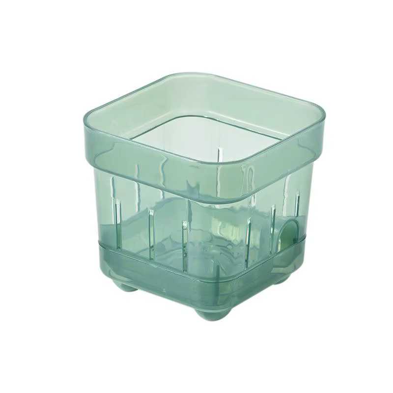 Pot de fleurs carré avec fenêtre de visualisation, drainage respirant, en plastique, pour la culture