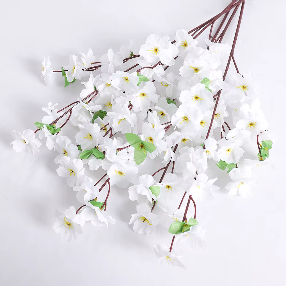 Bouquet de fleurs artificielles en soie, fleurs de pêcher, pour décoration de la maison, jardin, déc