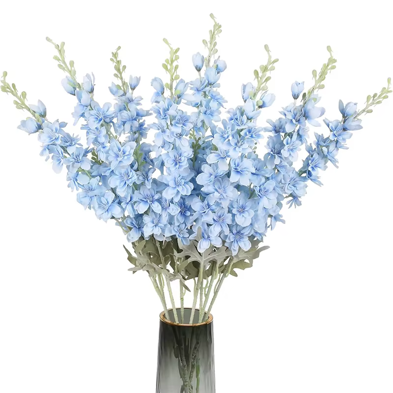 Fleurs artificielles Larkspur (Delphinium), 2 pièces, 85cm, Bouquet en soie pour la maison, la chamb