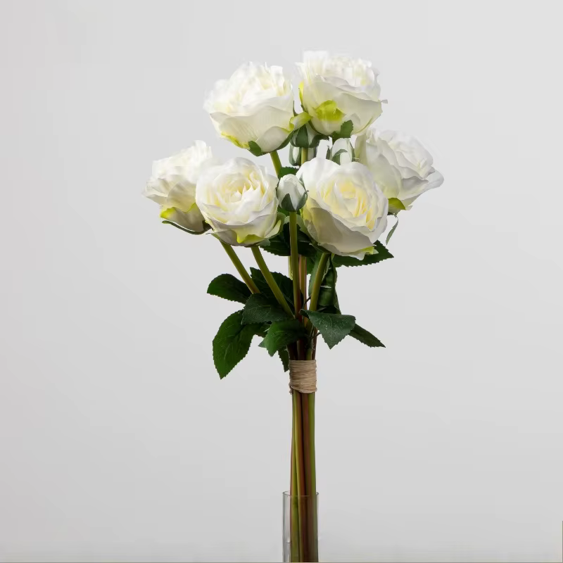 Lot de 3 fleurs artificielles en soie, roses parfumées Montagne enneigée, décoration rétro de luxe p