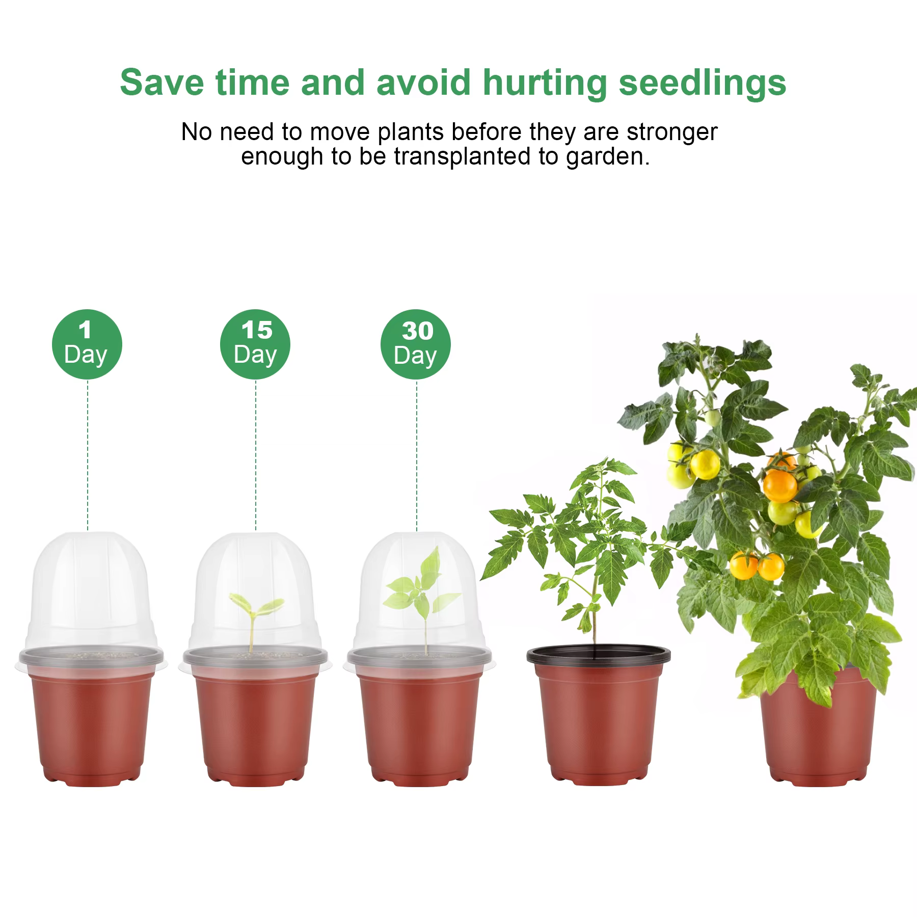 Pots de pépinière pour plantes avec dôme d'humidité, 40 ensembles de Pots de pépinière souples de 4