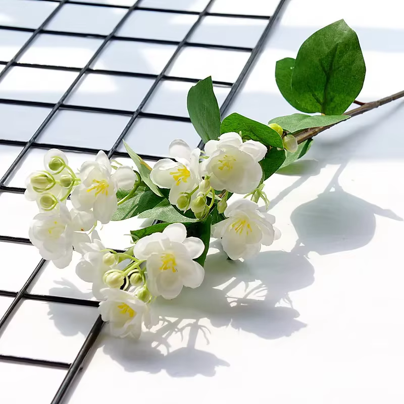 Petite fleur artificielle de jasmin, fausse fleur, décoration pour la maison, l'hôtel, le centre com