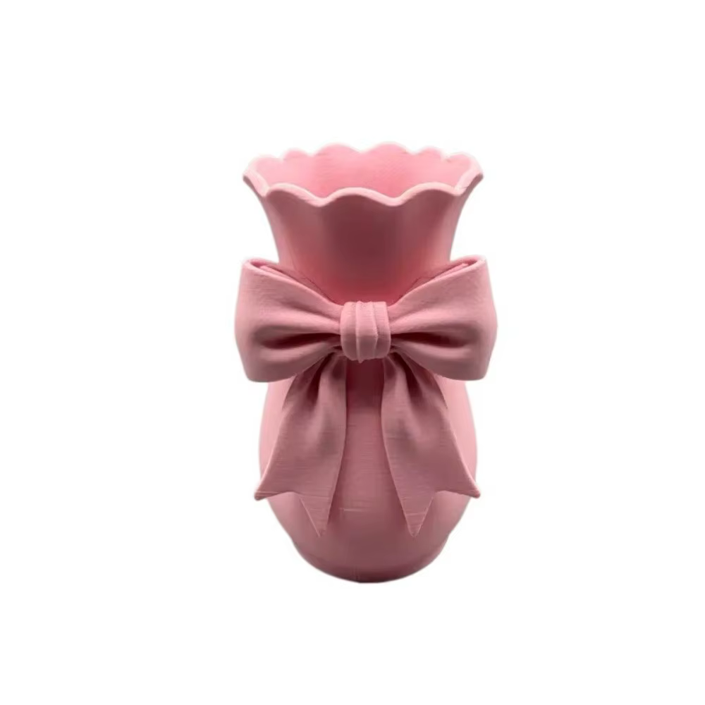 Vases à fleurs en forme de nœud rose au design torsadé, imprimés en 3D, pour arrangements floraux, c
