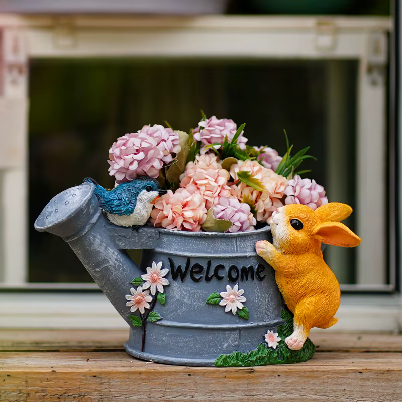 Jardinière succulente lapin mignon, Pot de bonsaï créatif pour plantes d'intérieur, balcon, rebord d