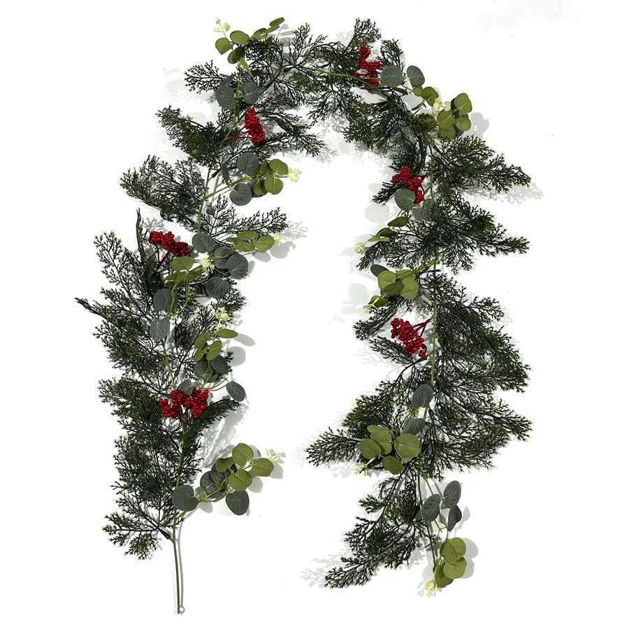 YeeNanee – guirlandes de cippresse de noël au toucher réel, vigne de pin de cèdre artificielle pour