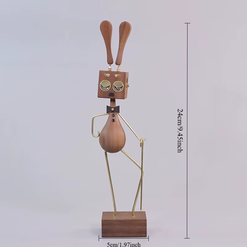 Figurines en noyer noir, Art créatif et moderne, Sculptures de bureau, artisanat de luxe, cadeaux or