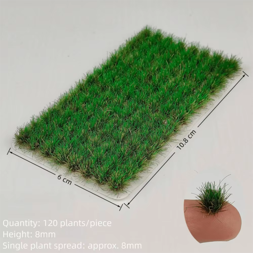 120 Pièces de Touffes d'Herbe Multicolores Auto-adhésives, Modèles Miniatures de Plantes et Fleurs, 