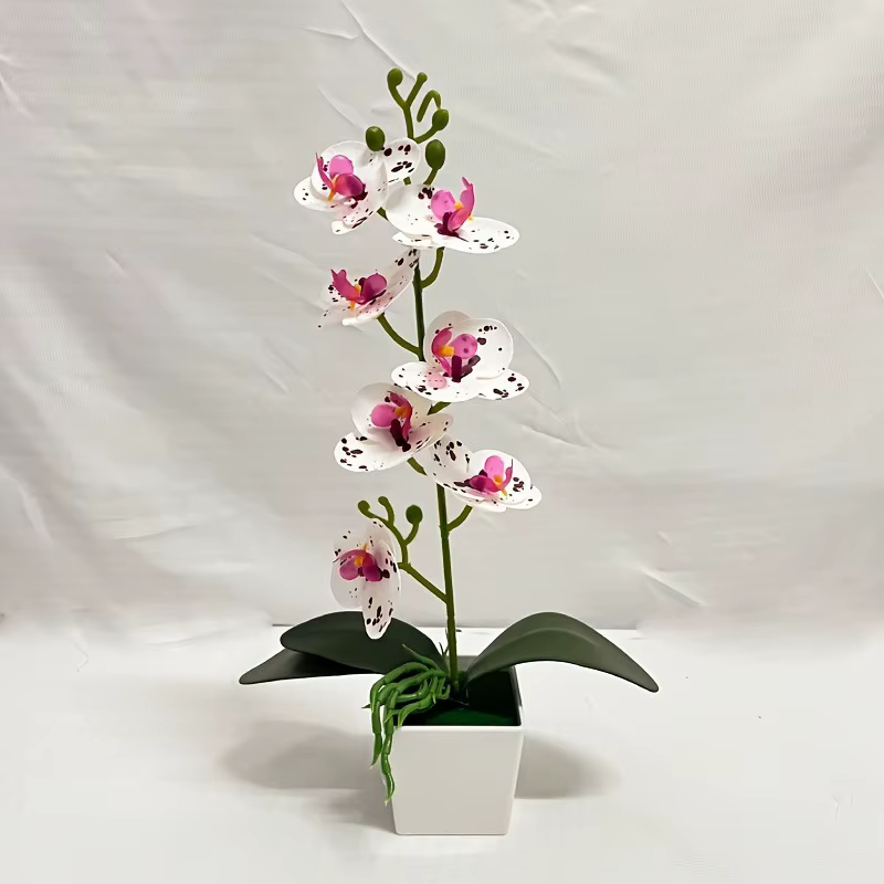Fleur simulée, orchidée papillon, plante en pot, 7 fleurs, décoration de bureau à domicile, photogra