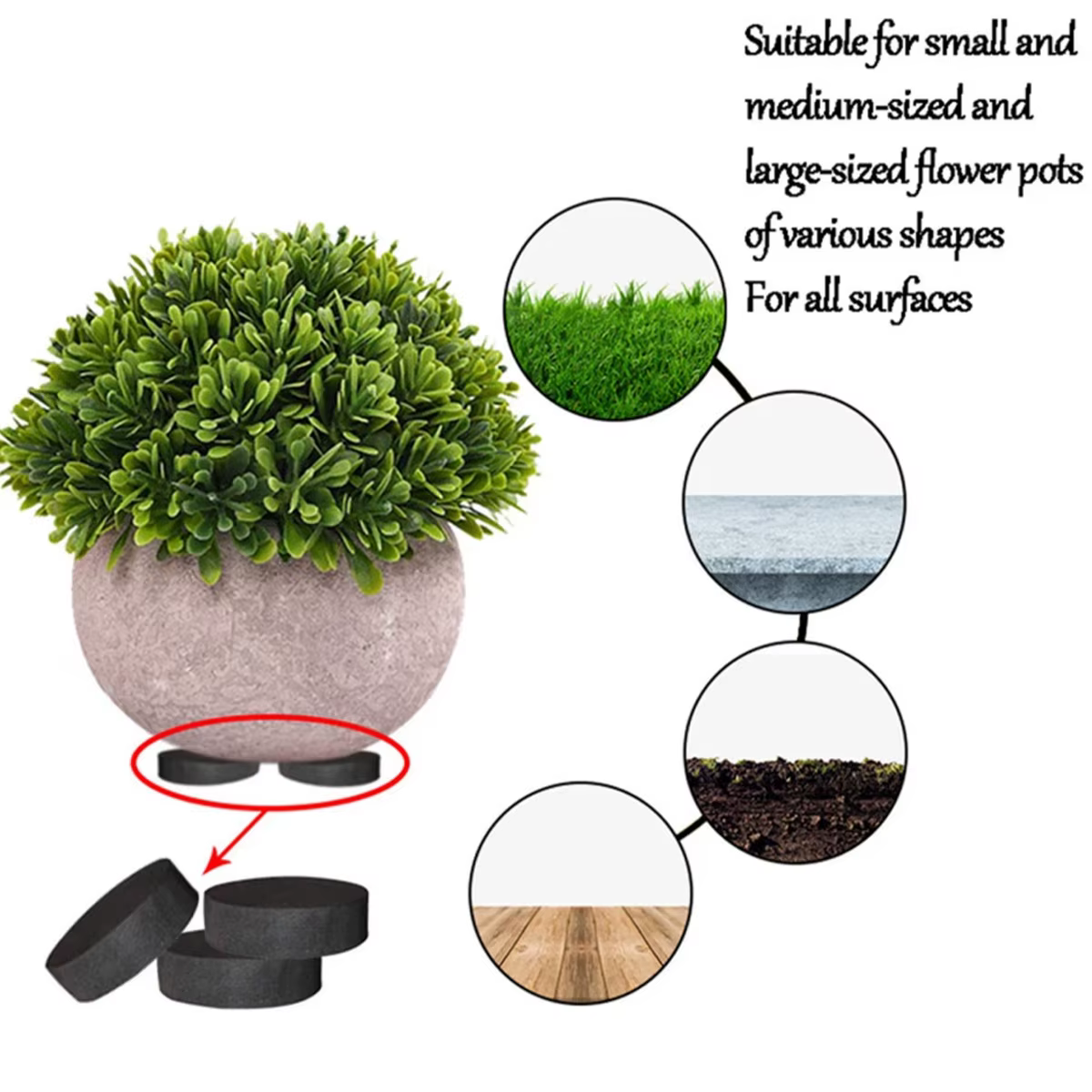 40/160 pièces Pot de fleur pieds ronds EVA Invisible Pot de fleur Risers Kit auto-adhésif antidérapa