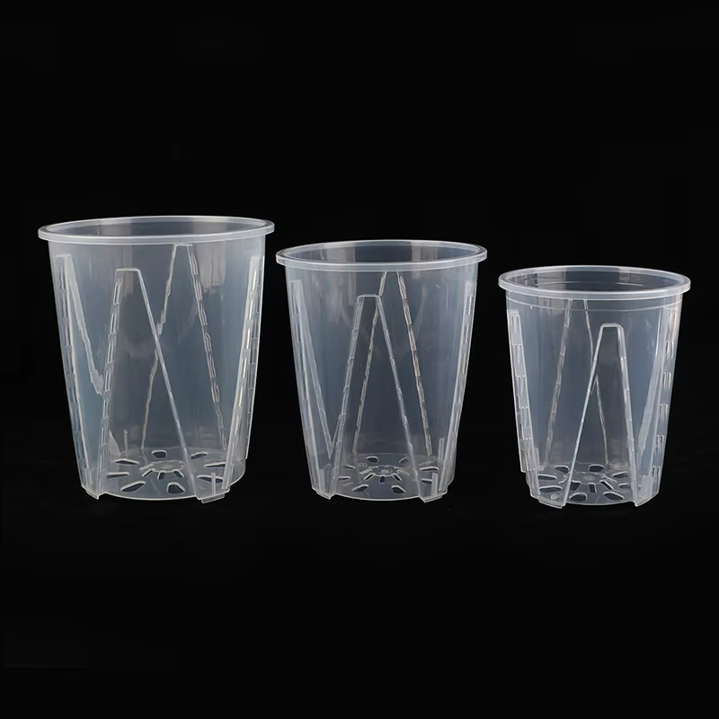 Pot de plante en plastique transparent, porte-fleur cylindrique, plan végétal durable, anti-déformat