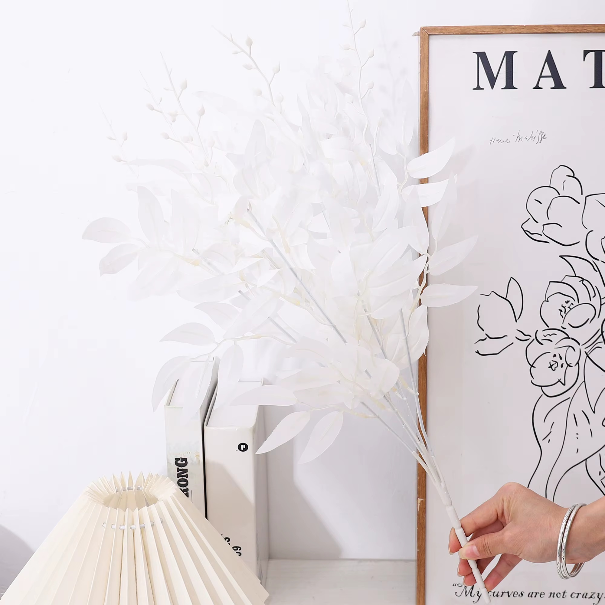 Feuilles de saule plantes vertes artificielles, fausses feuilles d'eucalyptus, accessoires floraux,