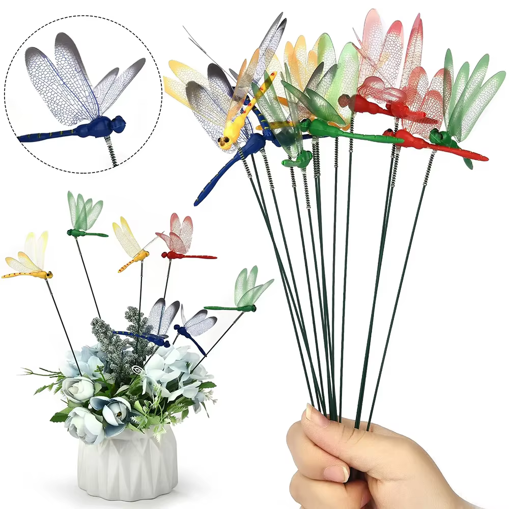 5/10/50pcs coloré 3D libellule jardinière libellule arrangement de fleurs libellule décor extérieur 