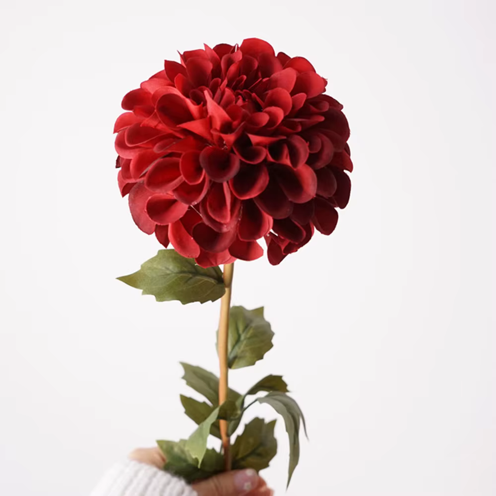 Fleur de Dahlia artificielle en soie, chrysanthème, 57cm, Bouquet de décoration de mariage, décorati