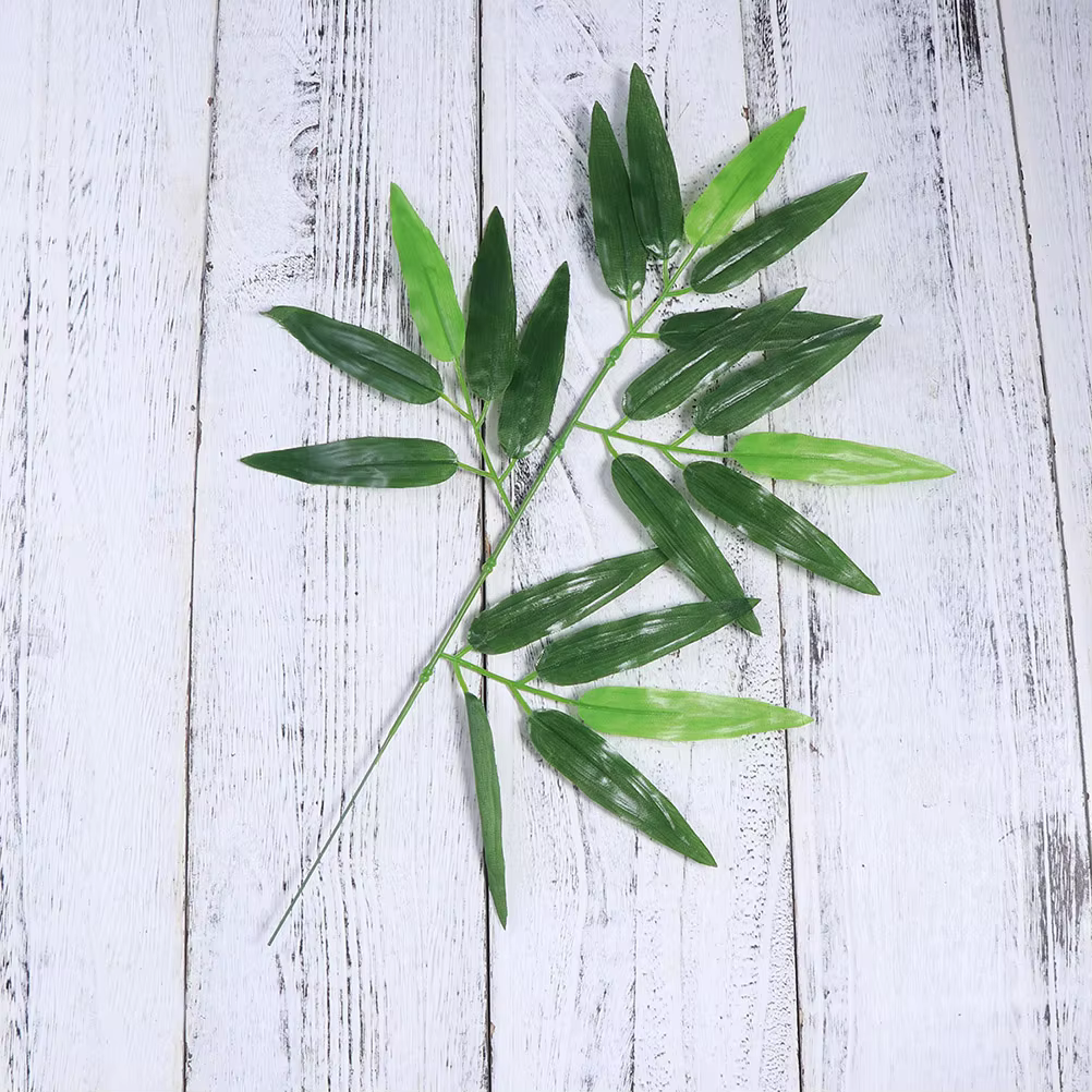 100 pièces plantes vertes feuilles de bambou branche décorative artificielle cadre de porte décorati